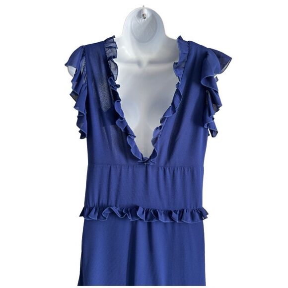 MARIUCCIA Milano Woman Long Blue Ruffles Dress Size M. - Picture 7 of 10